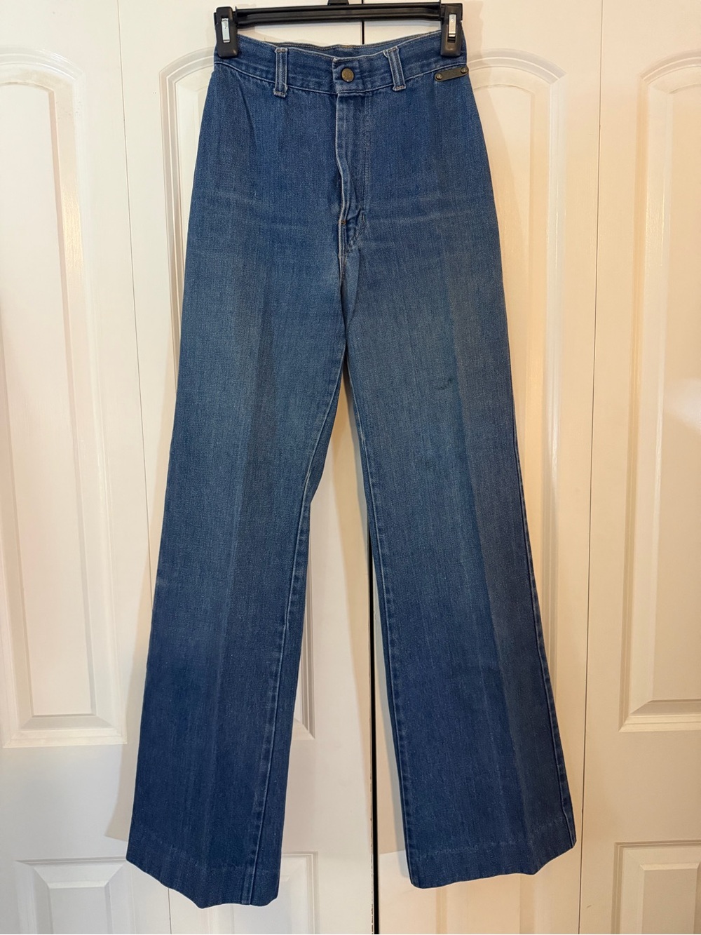 STUNNING TRUE VINTAGE 1970s RUMBLE SEATS DENIM JEANS